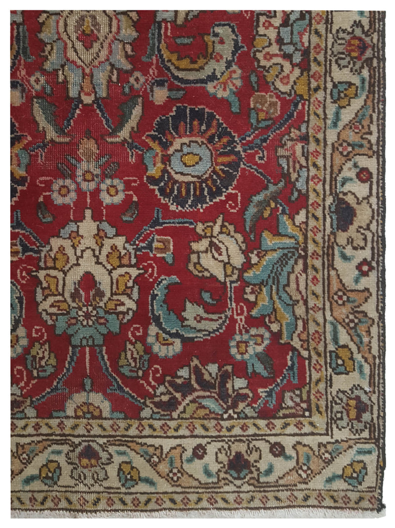 Pacific Tabriz 67215 Red Ivory Traditional Hand Knotted Rug