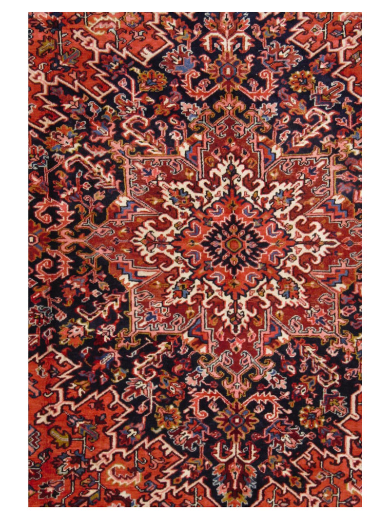 Pacific Heriz 67247 Red Navy Traditional Hand Knotted Rug