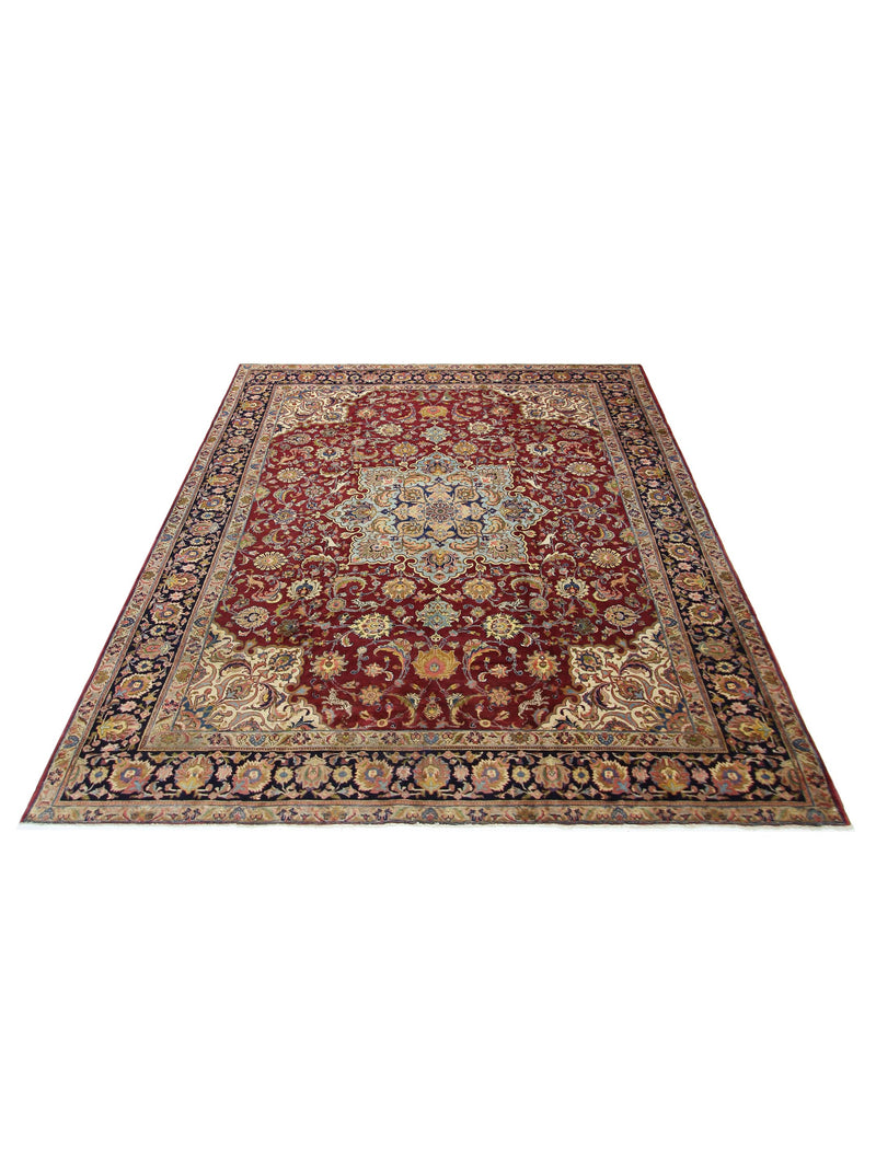 Pacific Khoy 67249 Burgundy Navy Traditional Hand Knotted Rug
