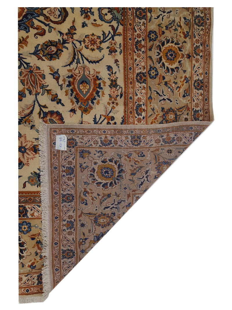 Pacific Kashan 67261 Beige Ivory Traditional Hand Knotted Rug