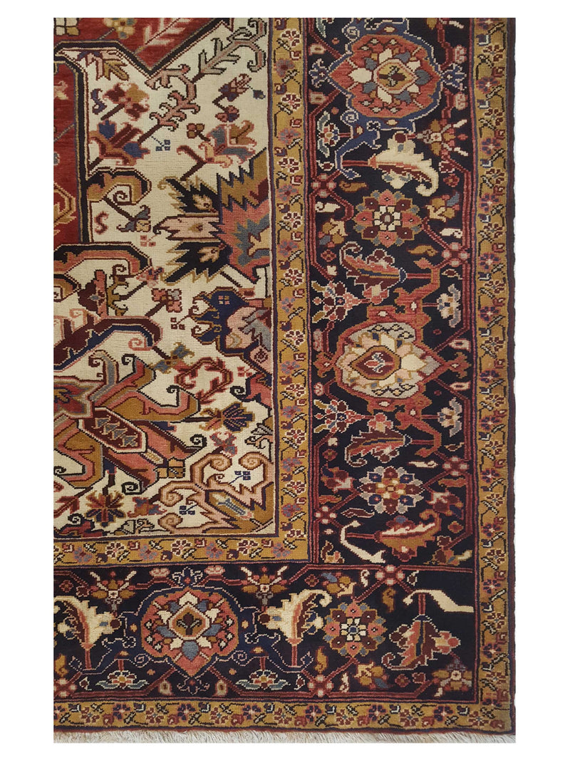 Pacific Heriz 67271 Navy Red Traditional Hand Knotted Rug