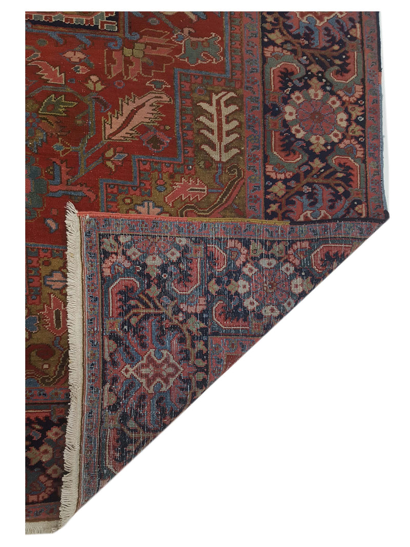 Pacific Heriz 67284 Coral Navy Traditional Hand Knotted Rug
