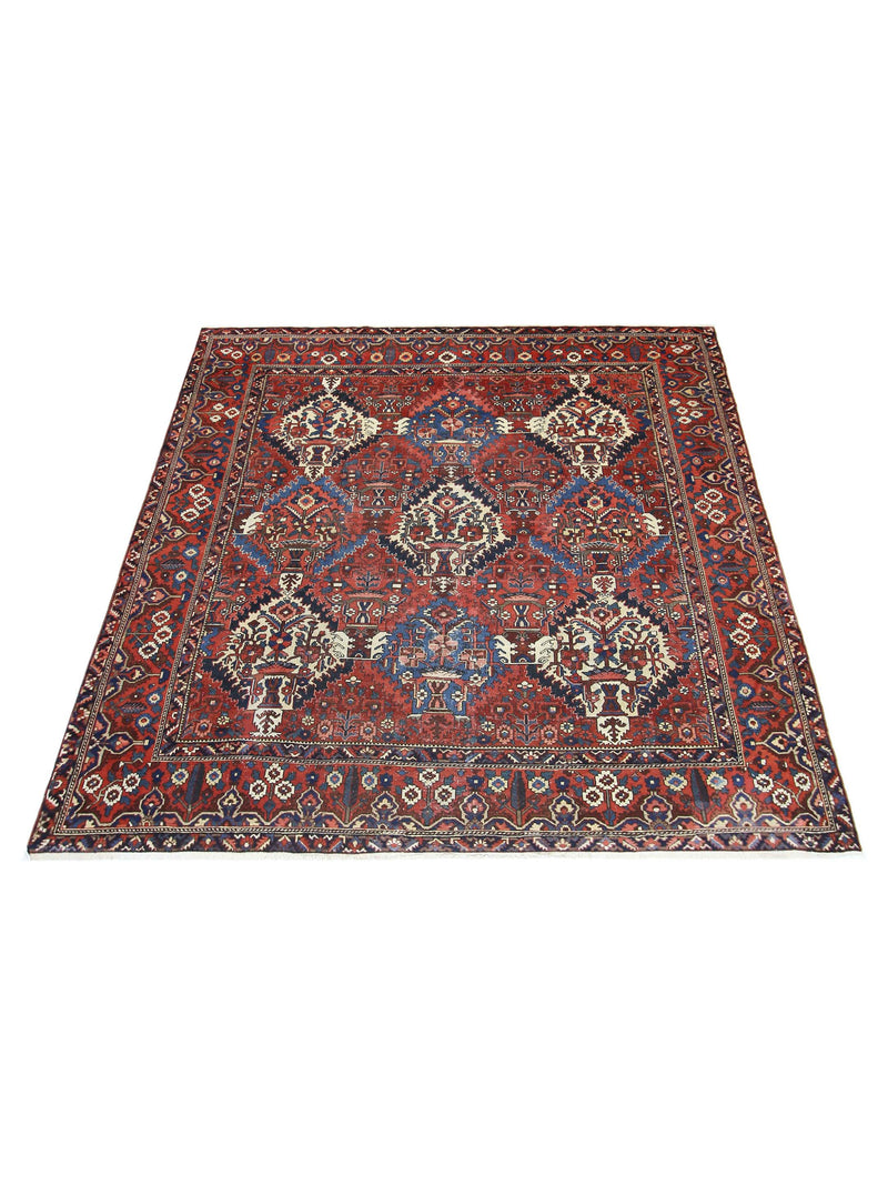 Pacific Bakhtiyari 67306 Red Blue Traditional Hand Knotted Rug