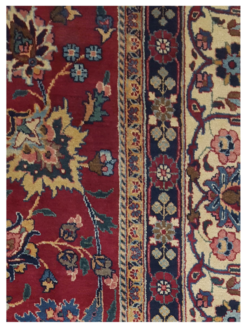 Pacific Mashad 67322 Navy Red Traditional Semi Antique Rug