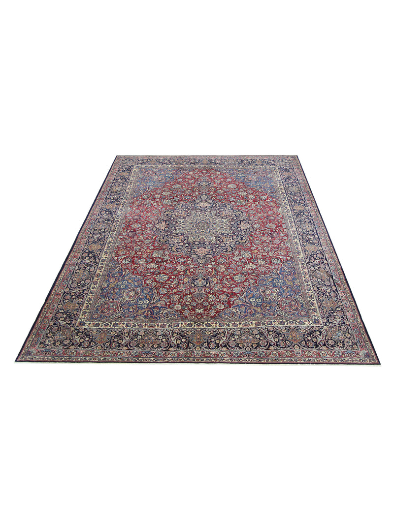 Pacific Kerman 67334 Navy Ivory Traditional Hand Knotted Rug