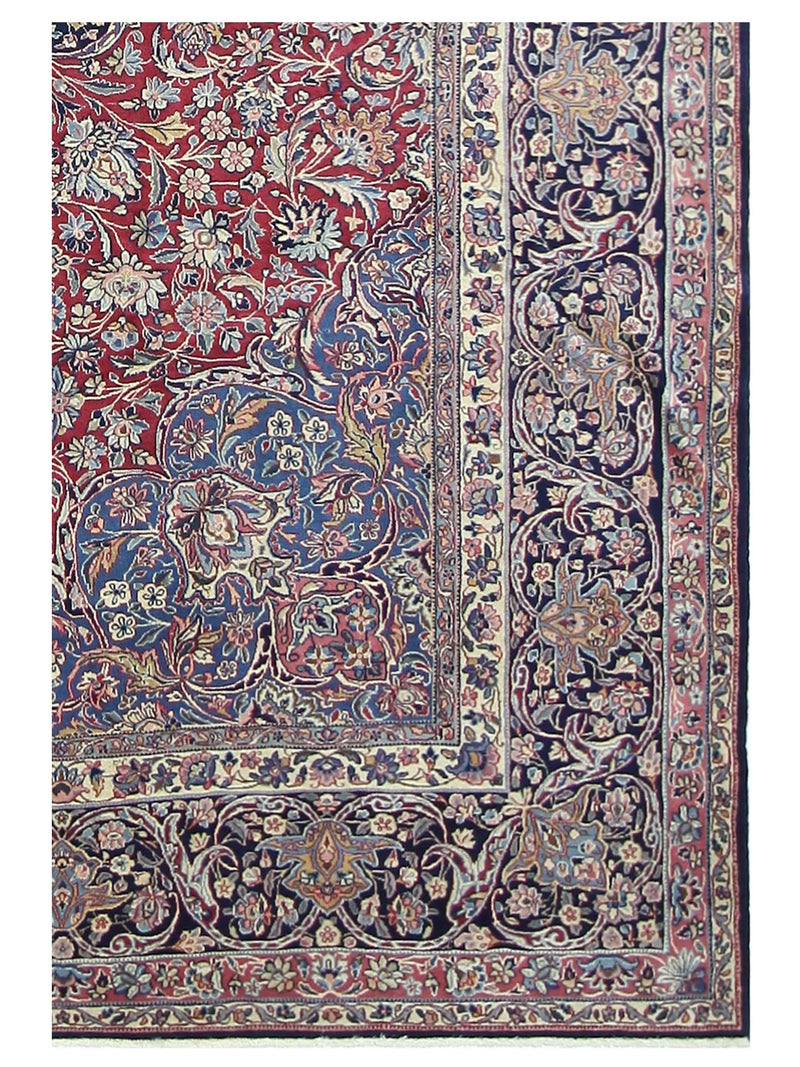 Pacific Kerman 67334 Navy Ivory Traditional Hand Knotted Rug