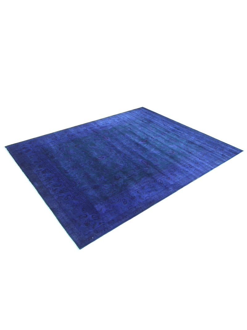 Pacific Classic Overdyed 67399 Blue Blue Transitional Hand Knotted Rug