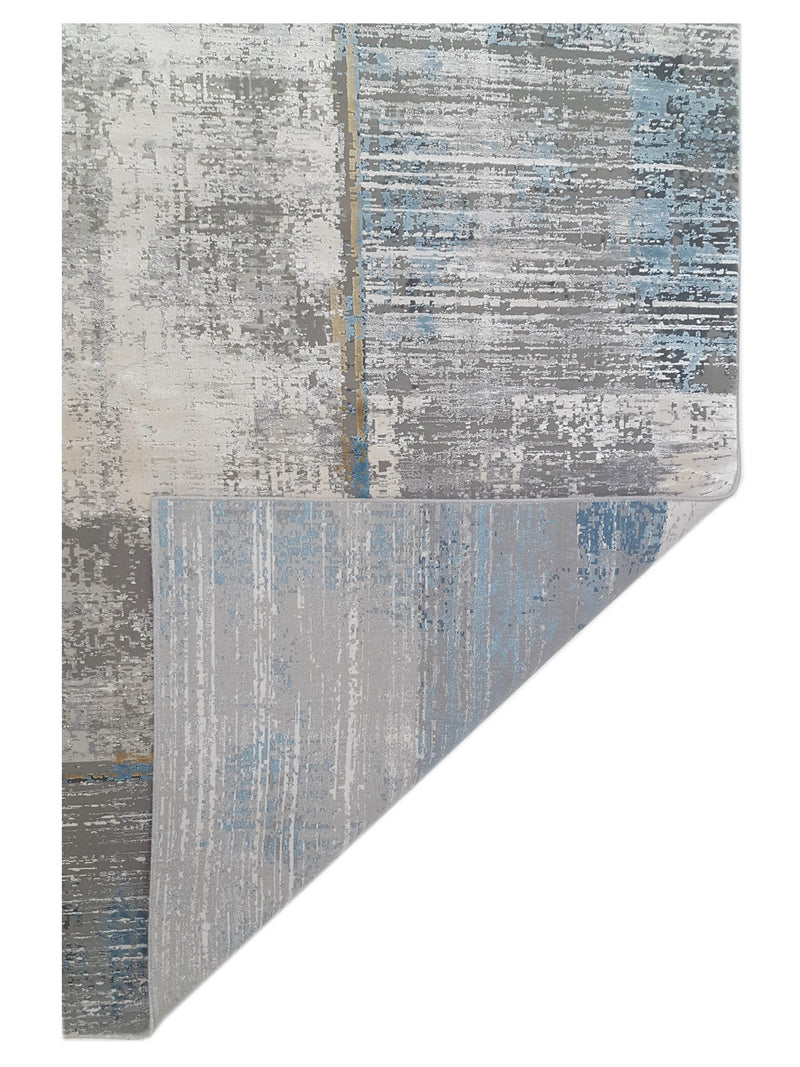 Pacific Ibiza 67659 Ivory Teal Modern Power Loom Rug
