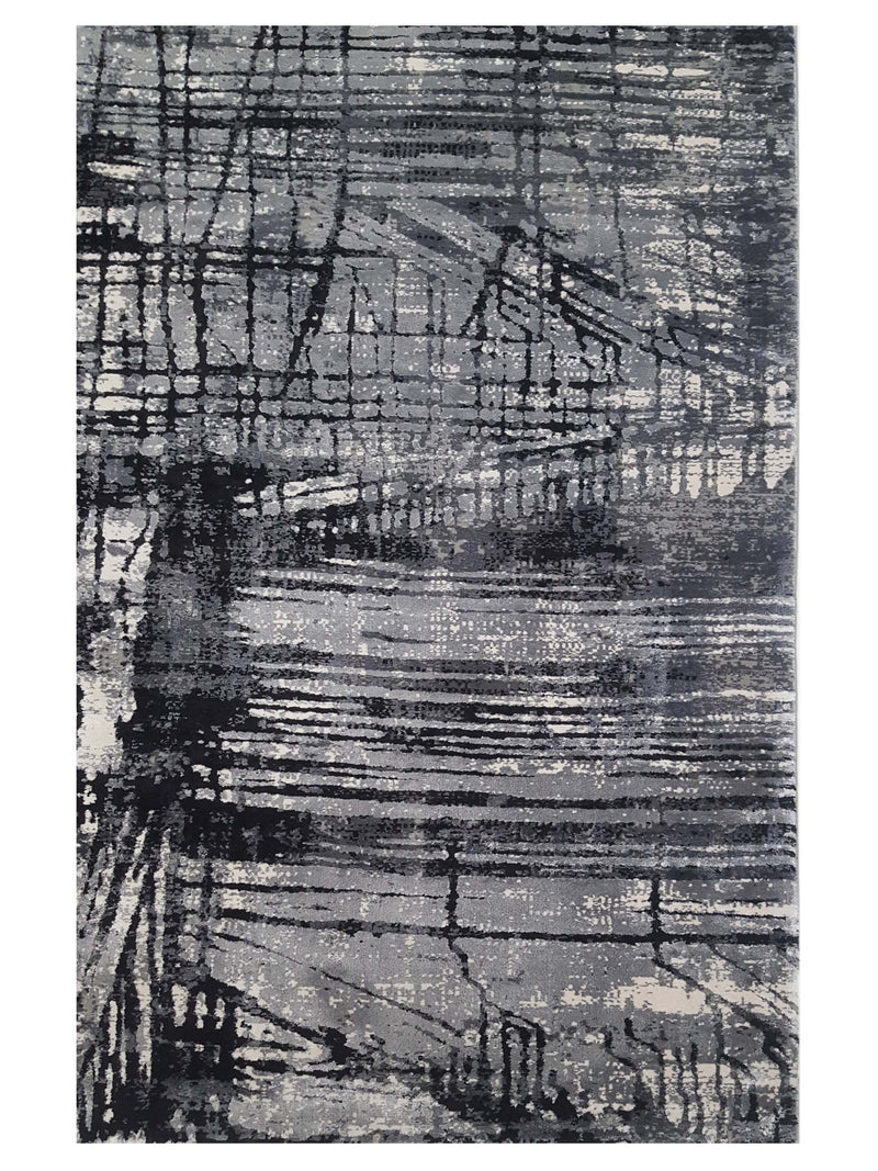 Pacific Ibiza BI-67667 Black Ivory Modern Power Loom Rug