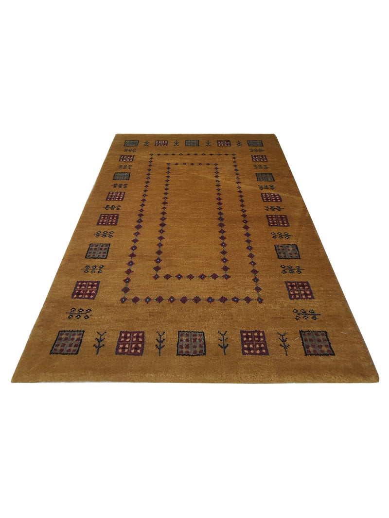 Pacific Gabbeh-In 69028 Gold Gold Modern Hand Knotted Rug