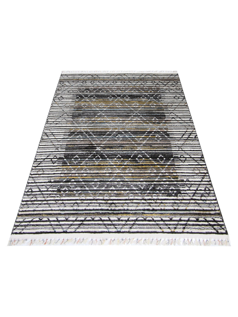 Pacific Aero 69730 Ivory Grey Modern Power Loom Rug