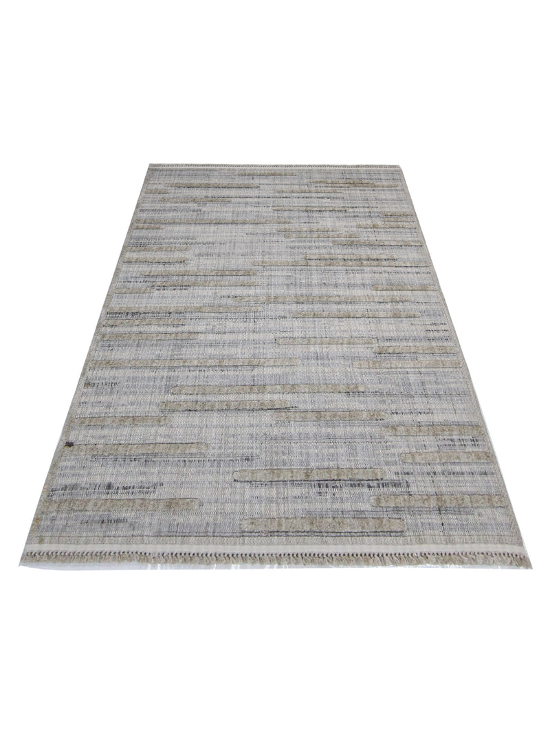 Pacific Aero 69746 Silver Khaki Modern Power Loom Rug