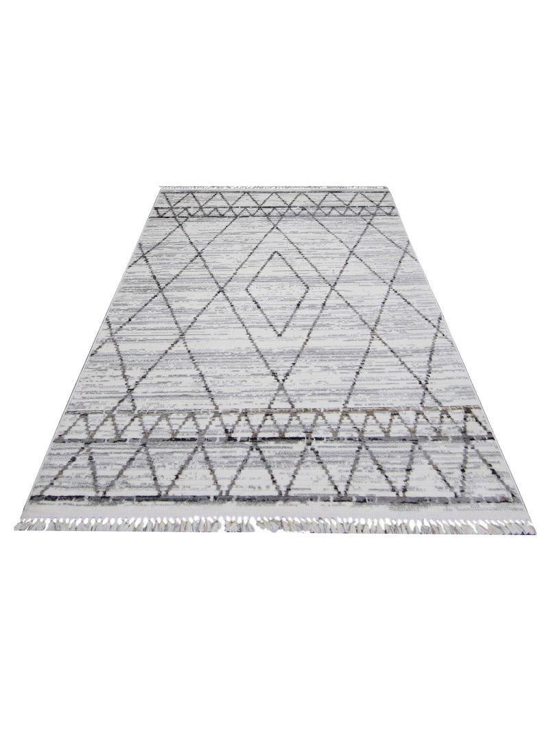 Pacific Aero 69753 Ivory Grey Modern Power Loom Rug