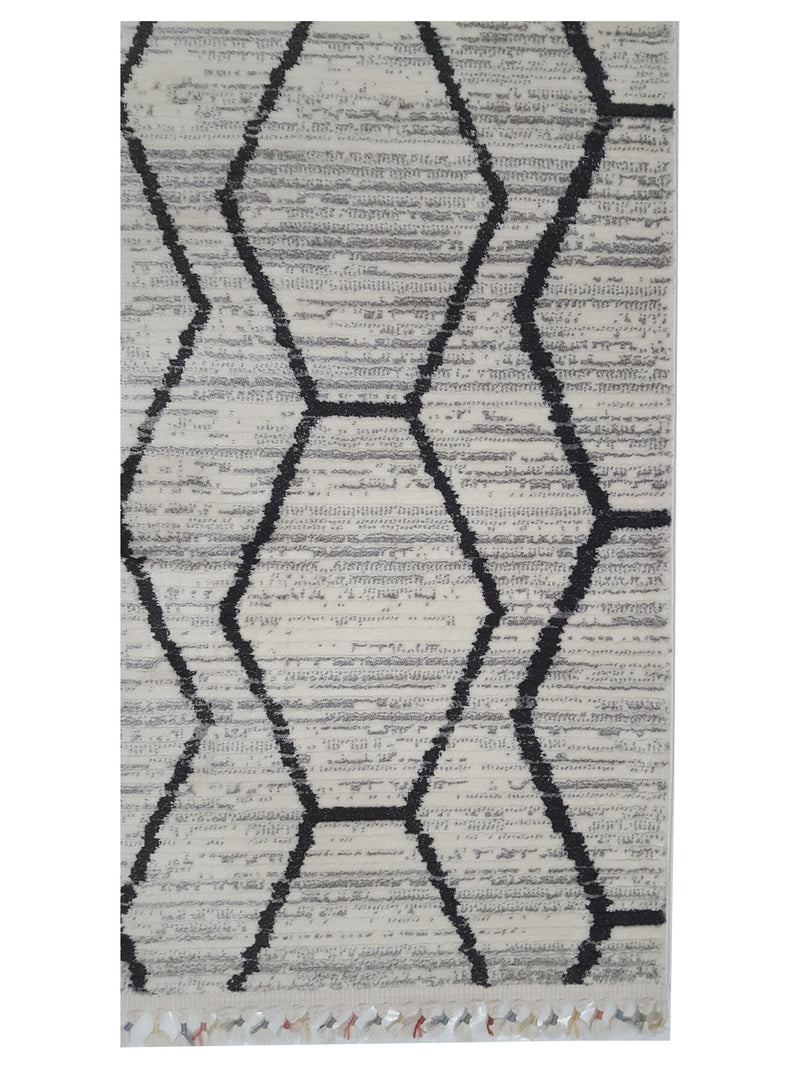 Pacific Aero 69782 Ivory Grey Modern Power Loom Rug