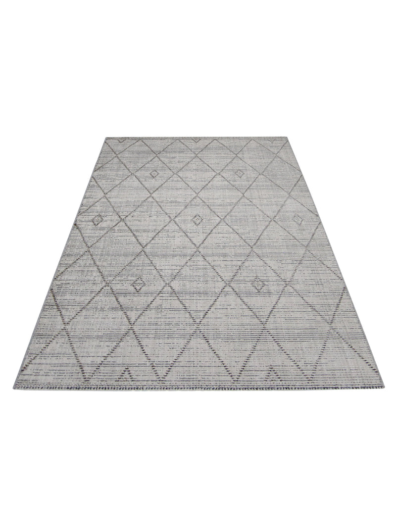 Pacific Aero 69817 Ivory Grey Modern Power Loom Rug