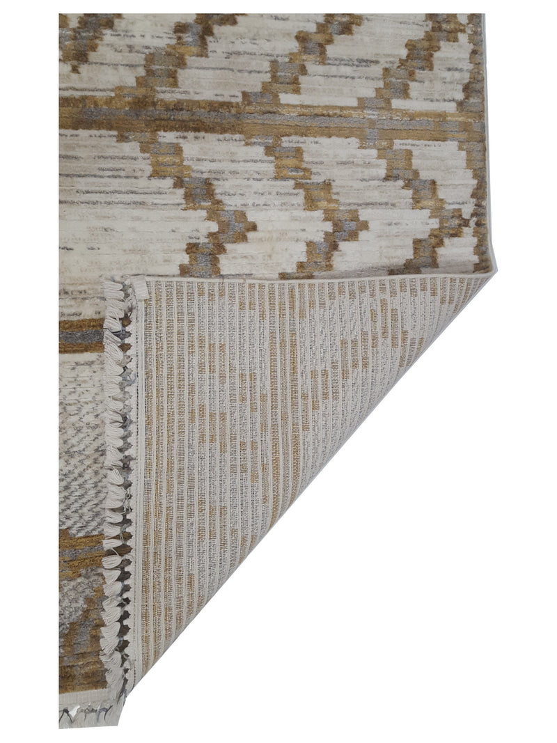Pacific Aero 69823 Ivory Gold Modern Power Loom Rug