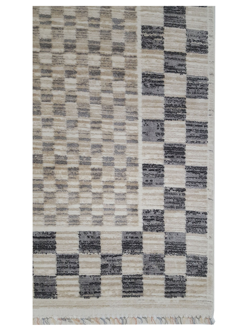 Pacific Aero 69828 Ivory Grey Modern Power Loom Rug