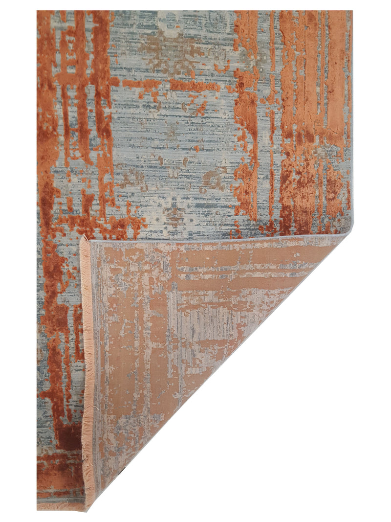 Pacific Ibiza 73269 Orange Grey Modern Power Loom Rug