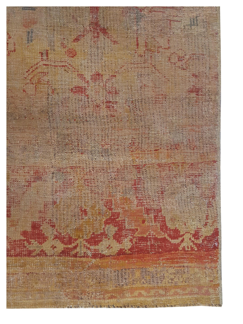 Fasa Antique Ushak 73611 Rust Camel Transitional Antique Rug