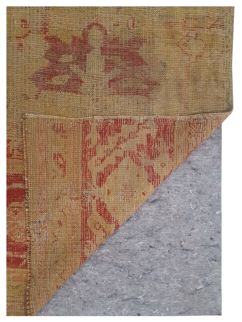 Fasa Antique Ushak 73611 Rust Camel Transitional Antique Rug