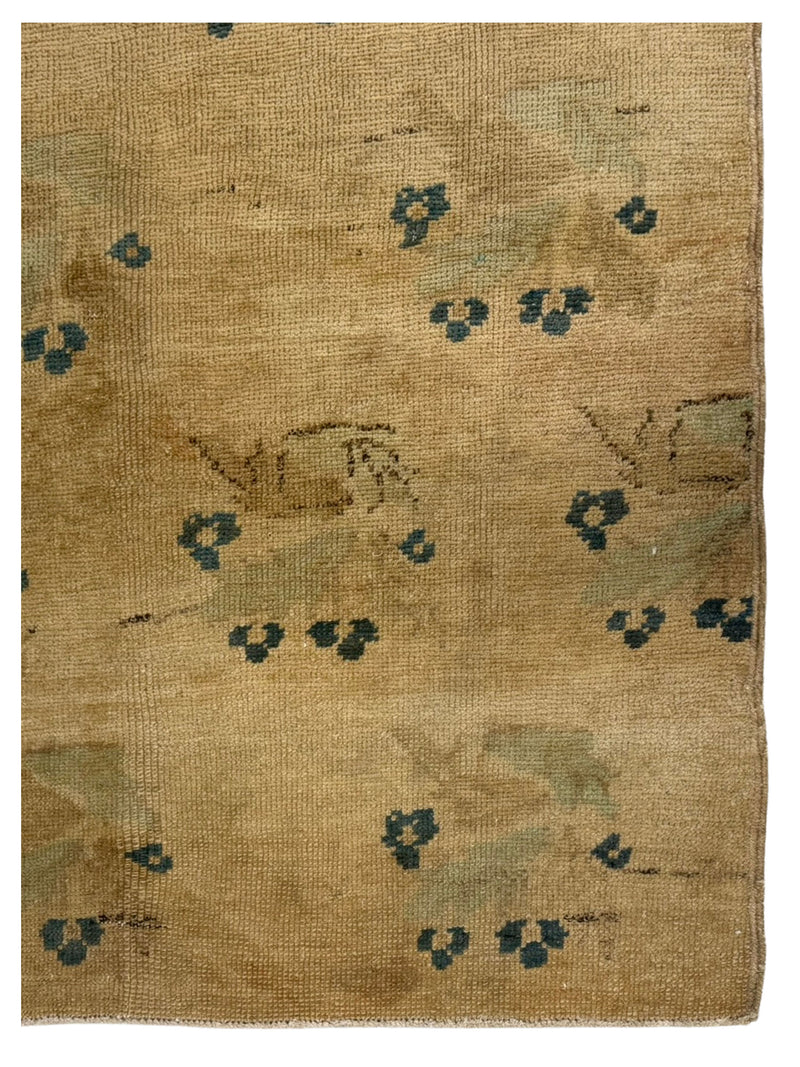 Pacific Anatolia 73667 Camel Teal Transitional Hand Knotted Rug