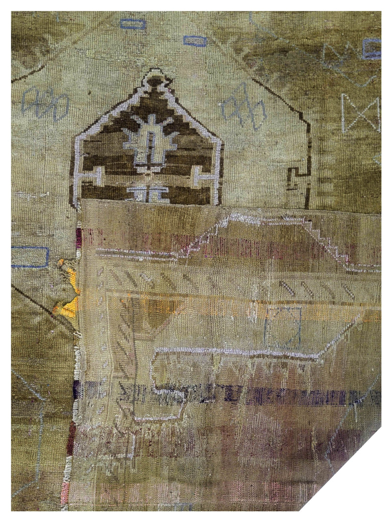 Fasa Antique Ushak C-28 Latte Brown Transitional Antique Rug