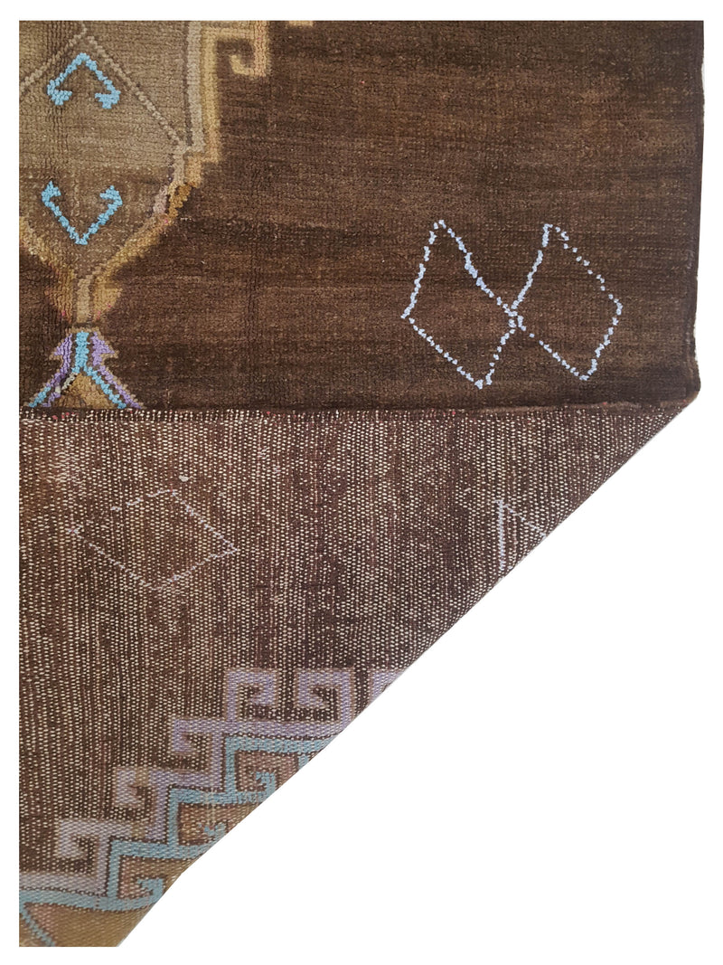 Pacific Kars 73829 Mocha Teal Transitional Hand Knotted Rug