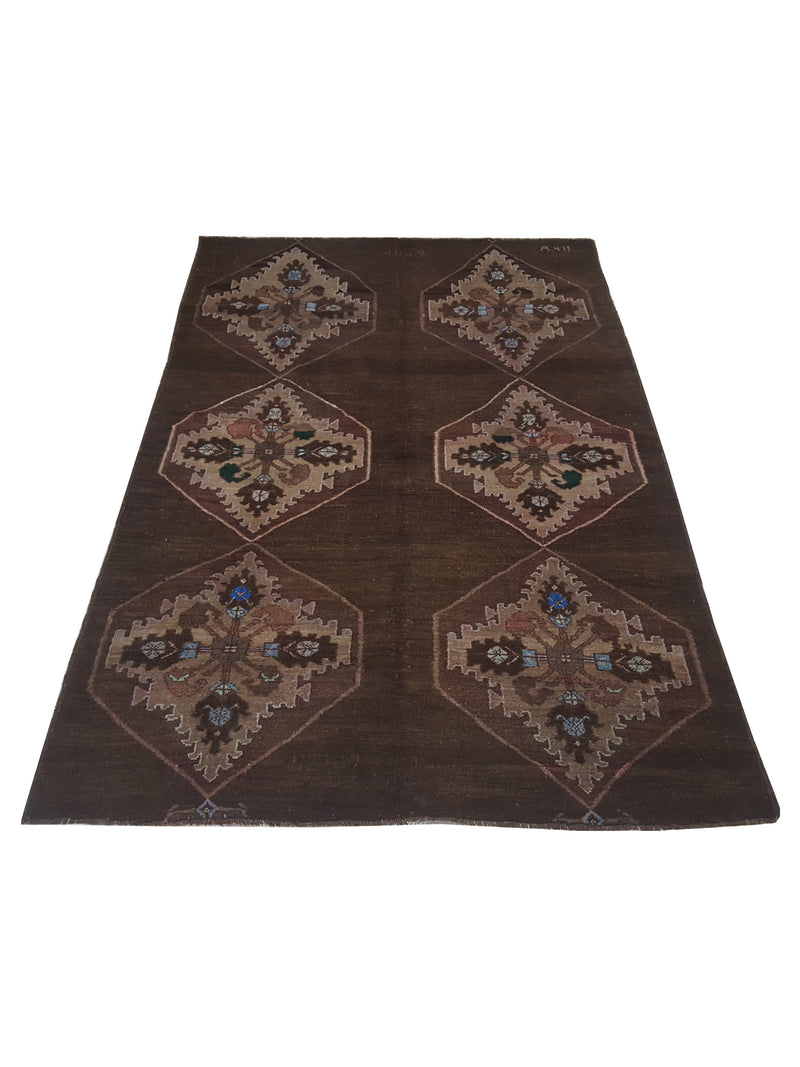 Pacific Kars 73831 Mocha Pink Transitional Hand Knotted Rug