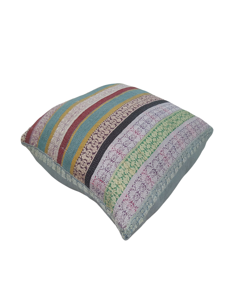 Pacific Vintage Quilt Pillow 73888 Burgundy Teal Pillow Hand Knotted Rug