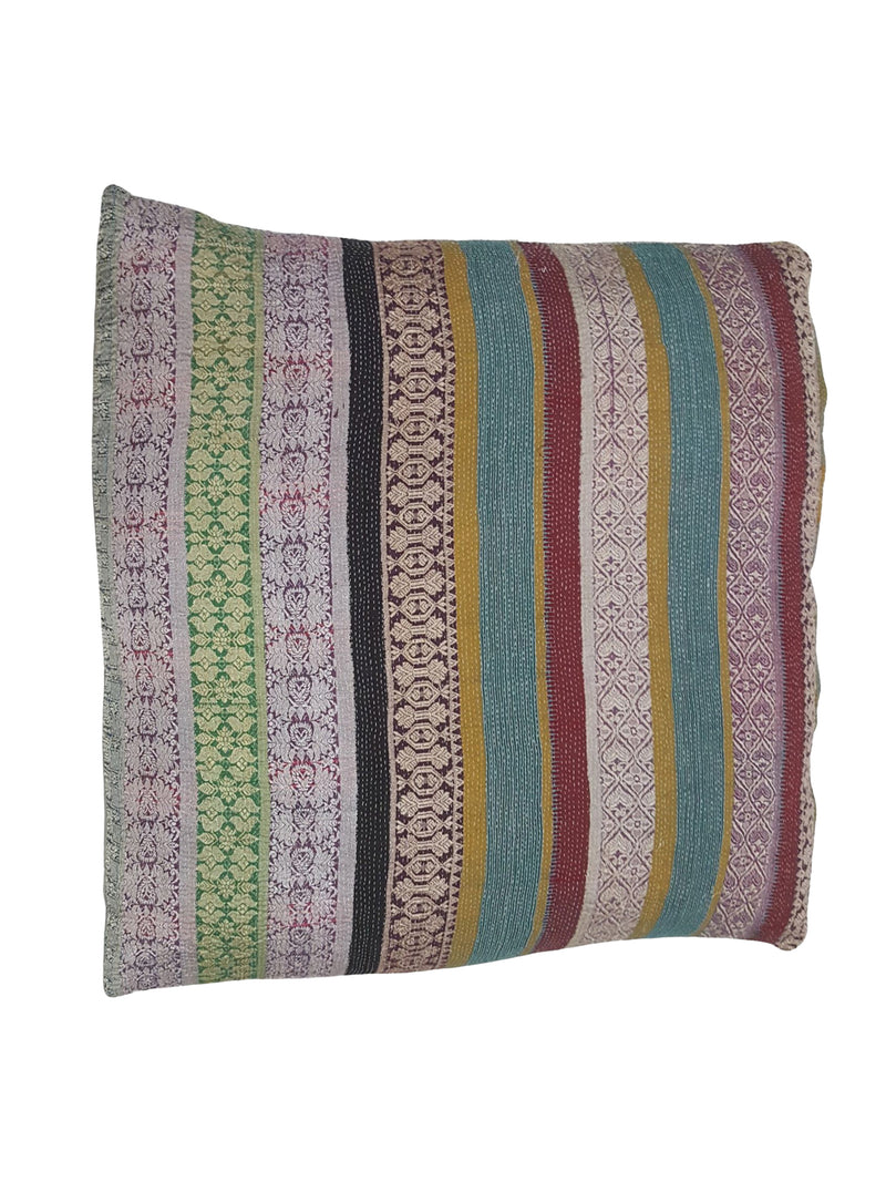 Pacific Vintage Quilt Pillow 73888 Burgundy Teal Pillow Hand Knotted Rug