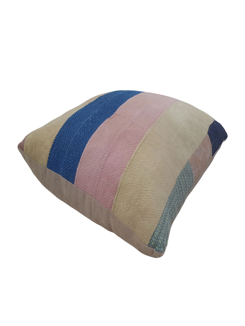 Pacific Vintage Quilt Pillow 73889 Beige Multi Pillow Hand Knotted Rug