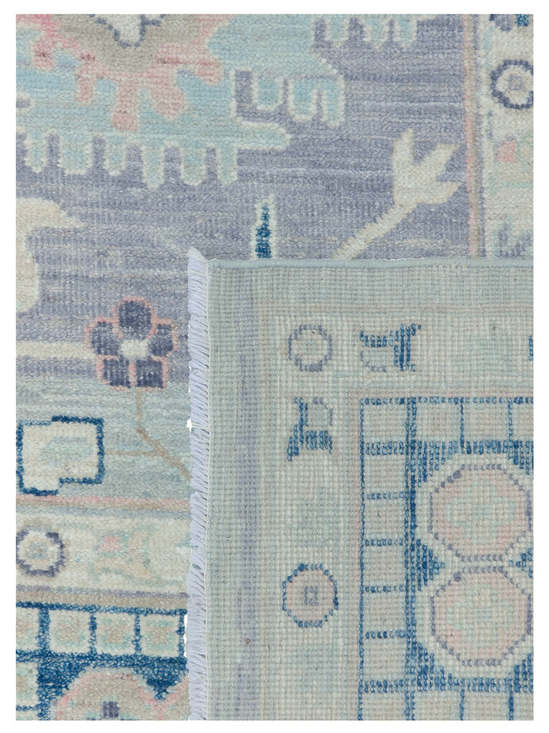 Pacific Ushak Wool Weft 43443 Grey Blue Transitional Hand Knotted Rug