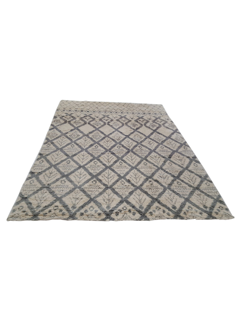 Pacific Moroccan MO-01 Ivory Grey Transitional Hand Knotted Rug