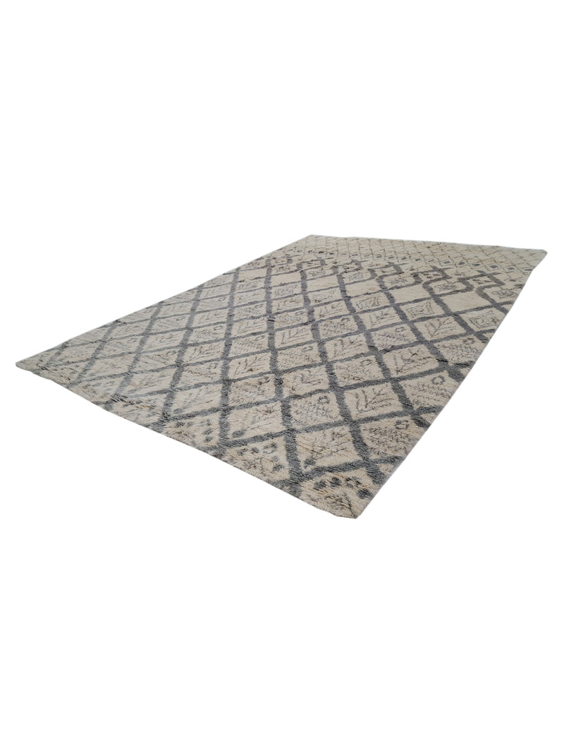 Pacific Moroccan MO-01 Ivory Grey Transitional Hand Knotted Rug