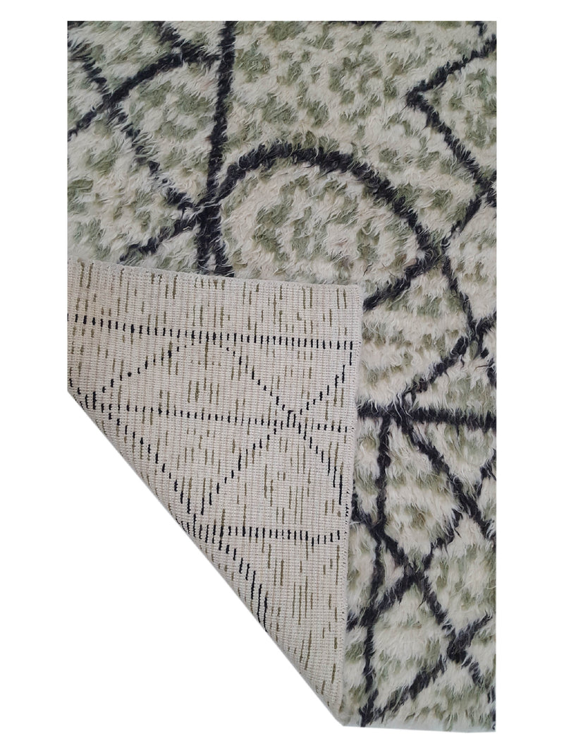 Pacific Moroccan MO-07 Ivory Sage Charcoal Transitional Hand Knotted Rug