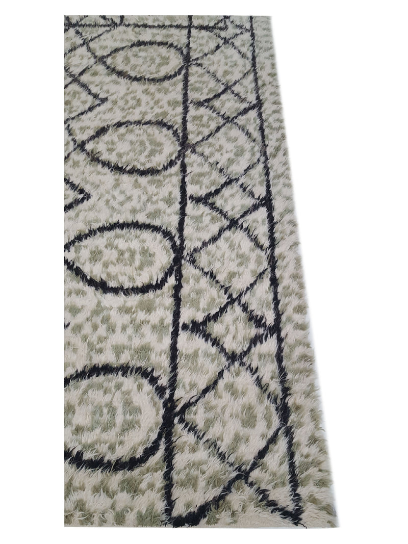 Pacific Moroccan MO-07 Ivory Sage Charcoal Transitional Hand Knotted Rug