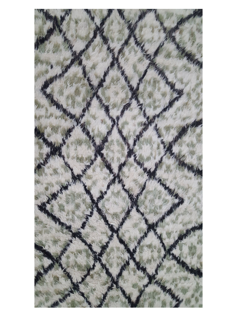 Pacific Moroccan MO-07 Ivory Sage Charcoal Transitional Hand Knotted Rug