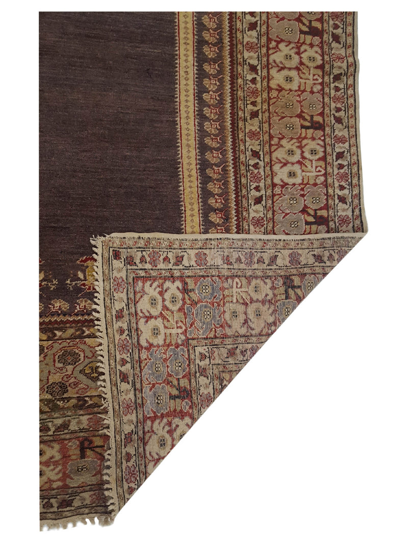 Fasa Kayseri 2030 Aubergine Tan Traditional Hand Knotted Rug