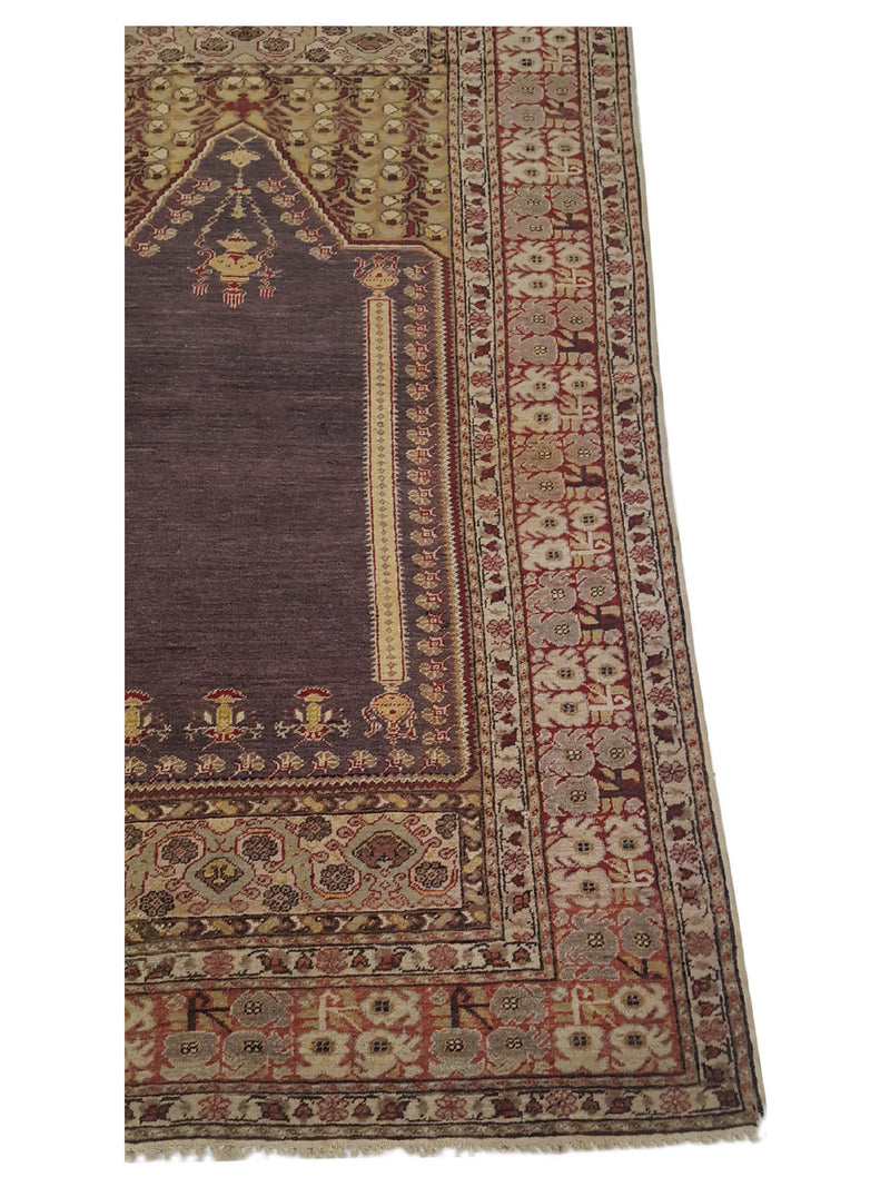 Fasa Kayseri 2030 Aubergine Tan Traditional Hand Knotted Rug