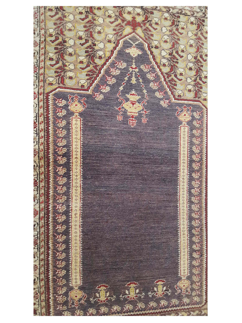 Fasa Kayseri 2030 Aubergine Tan Traditional Hand Knotted Rug