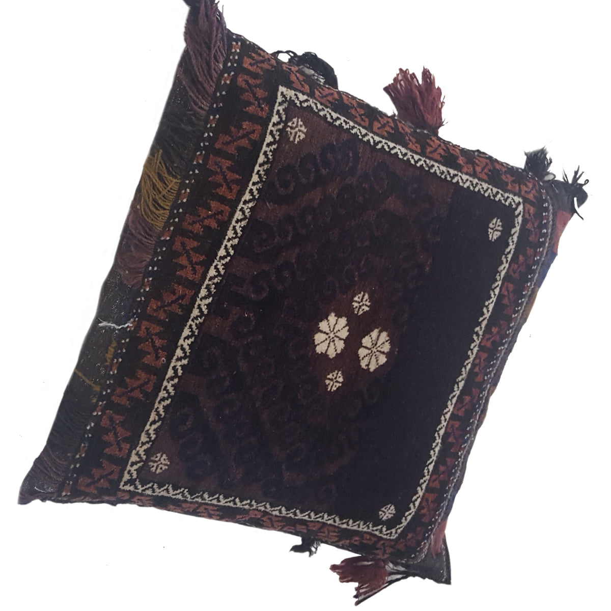 Pacific Pillow 2099 Black Brown Pillow Hand Knotted Rug