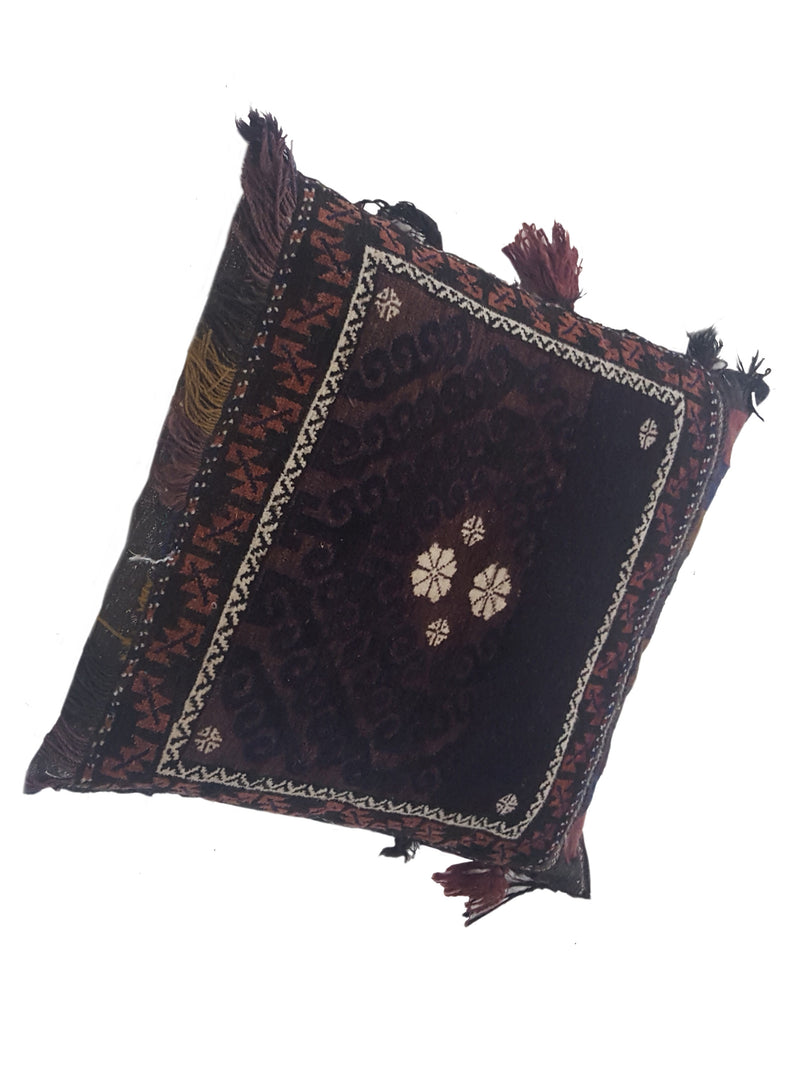 Pacific Pillow 2099 Black Brown Pillow Hand Knotted Rug