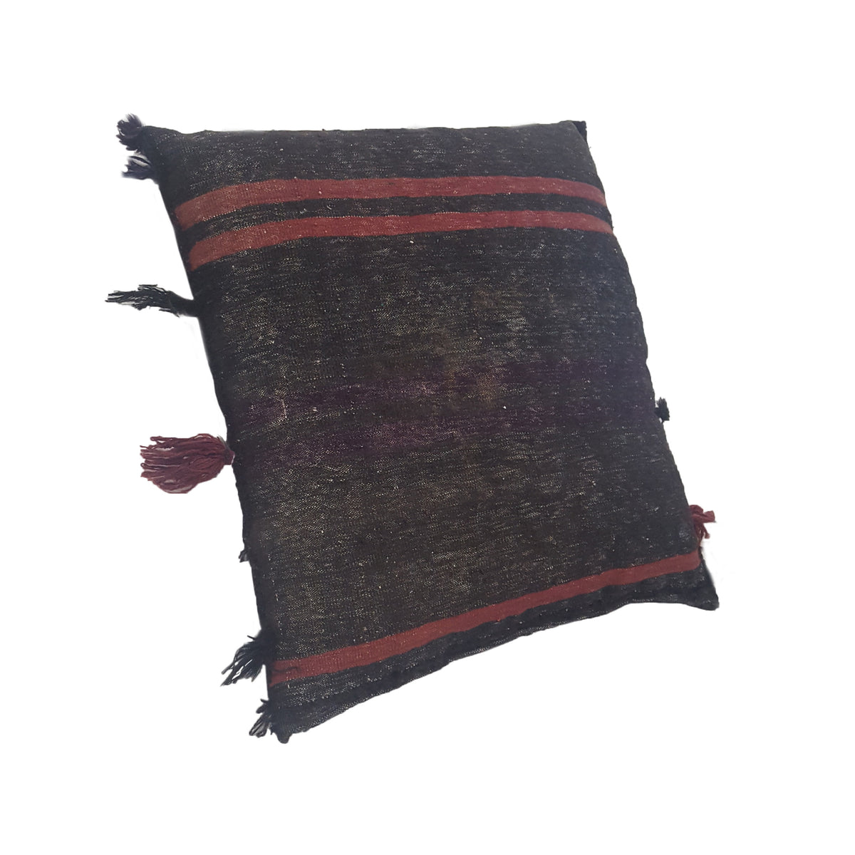 Pacific Pillow 2099 Black Brown Pillow Hand Knotted Rug