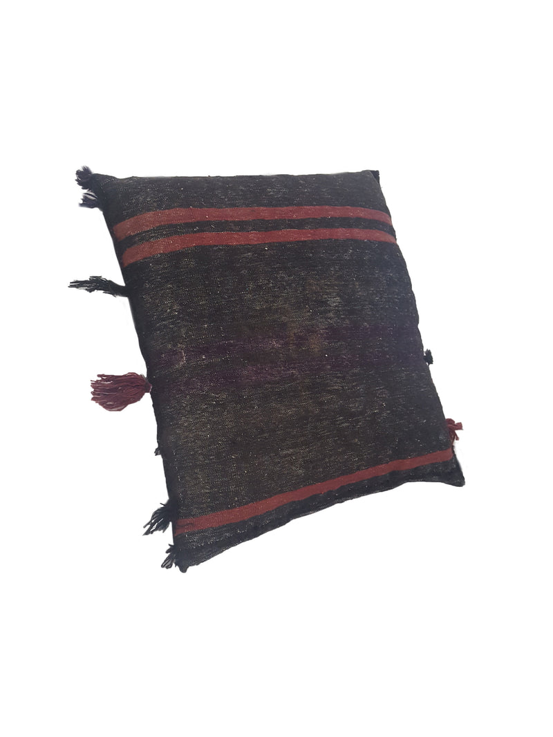 Pacific Pillow 2099 Black Brown Pillow Hand Knotted Rug