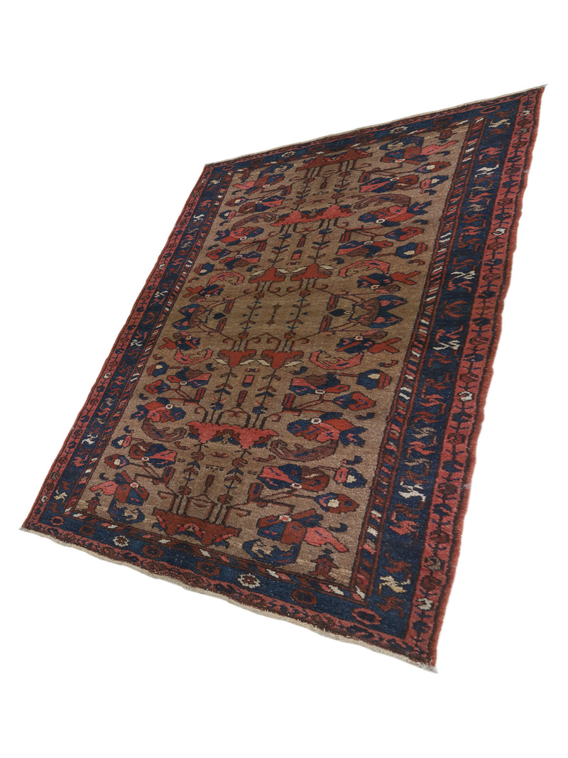 Fasa Antique Malayer 2161 Camel Blue Traditional Antique Rug
