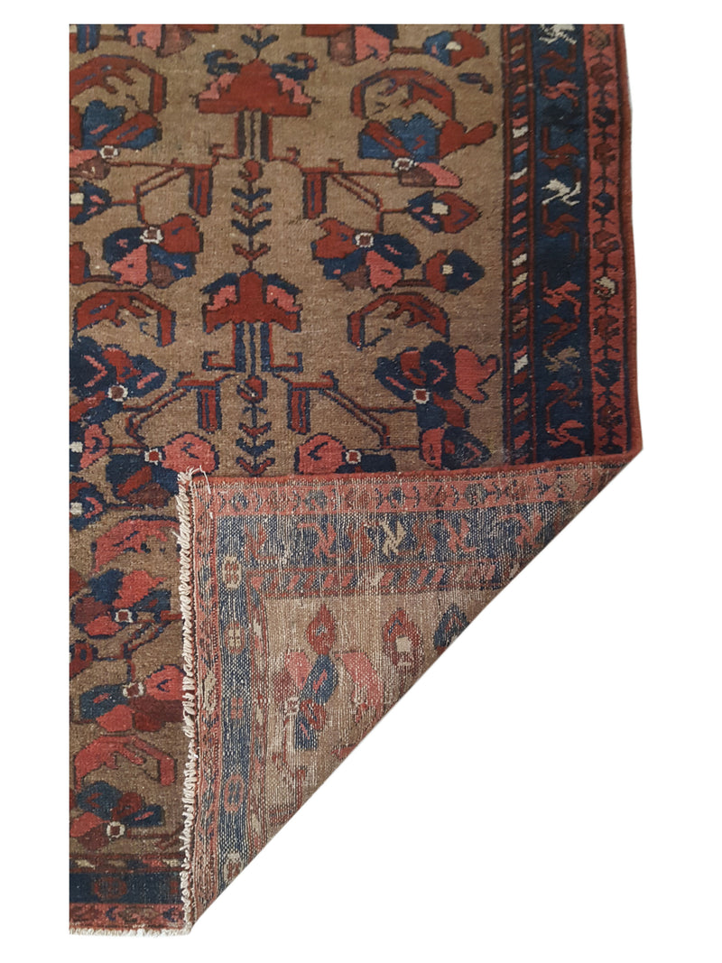 Fasa Antique Malayer 2161 Camel Blue Traditional Antique Rug
