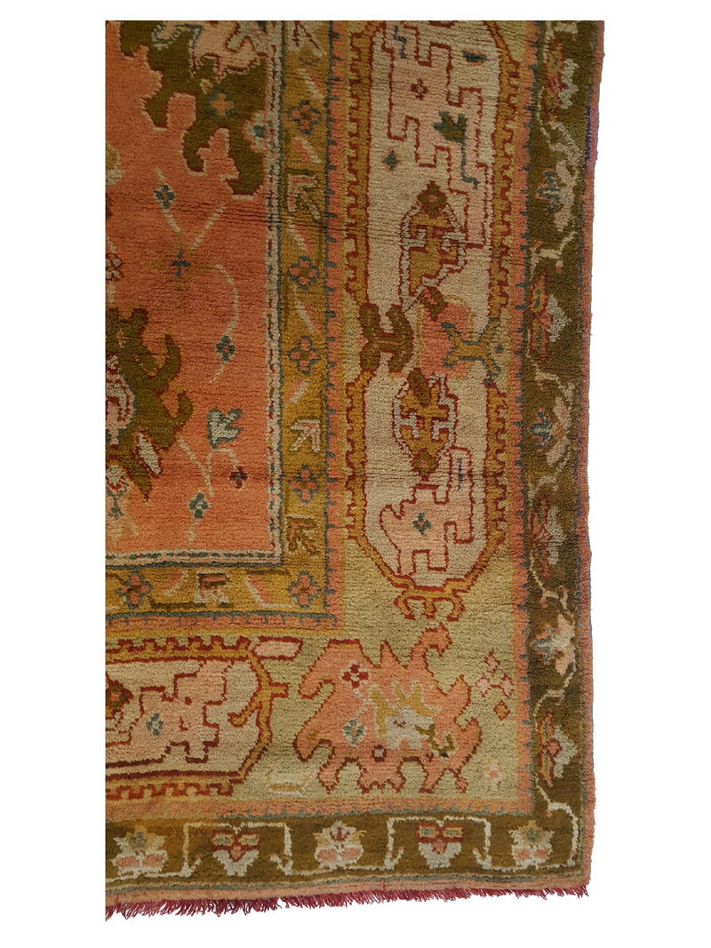 Fasa Antique Angora 2170 Coral Lt.Green Traditional Antique Rug