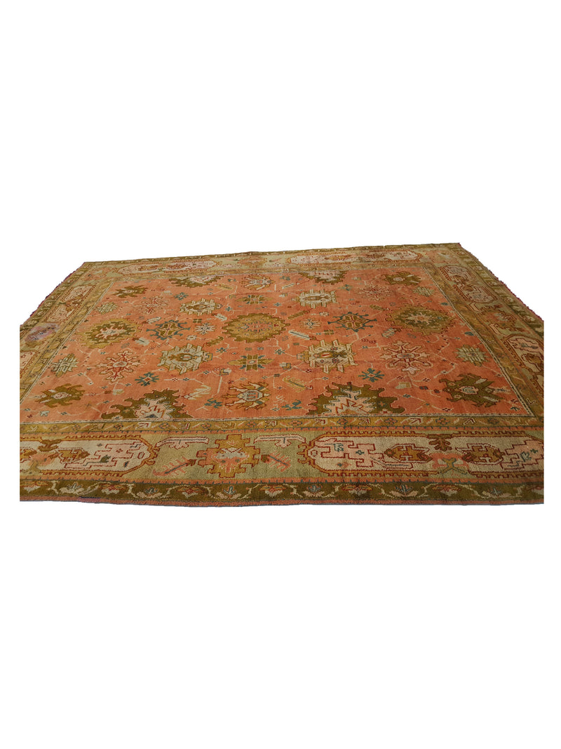 Fasa Antique Angora 2170 Coral Lt.Green Traditional Antique Rug