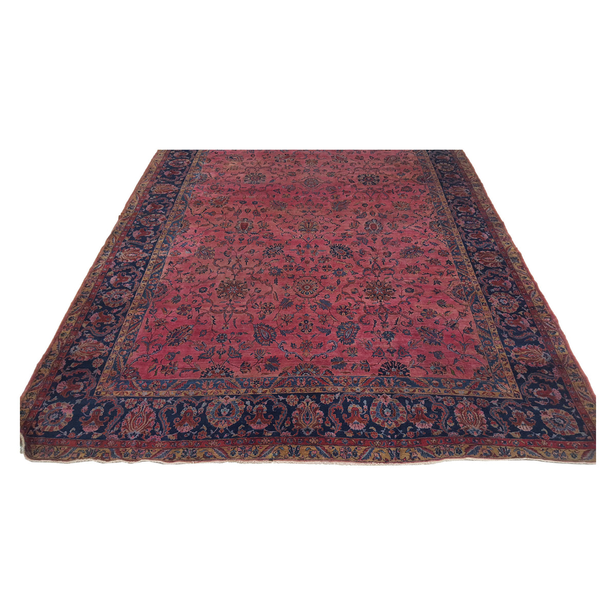 Fasa Antique Sarouk 2224 Pink Blue Traditional Antique Rug