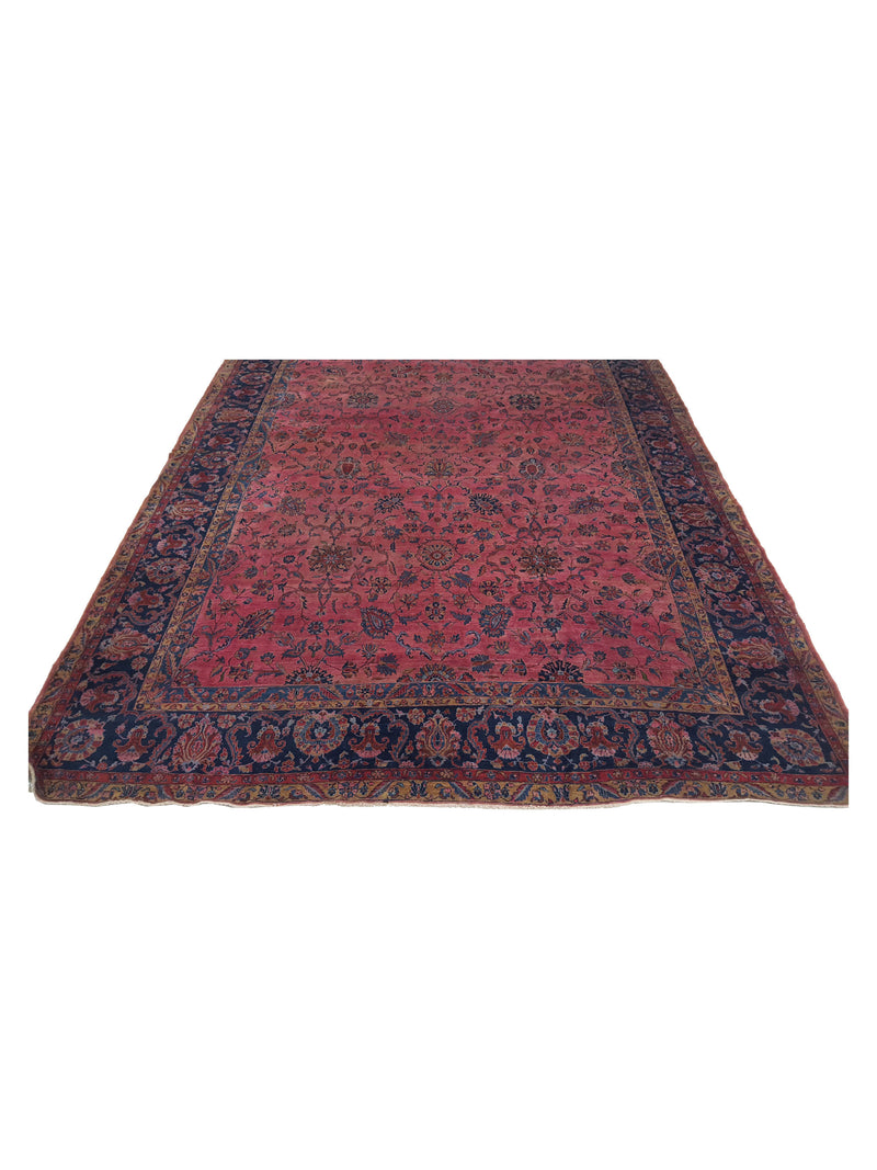 Fasa Antique Sarouk 2224 Pink Blue Traditional Antique Rug